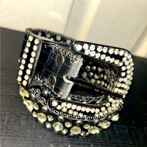 Black and Silver Rhinestone Belt